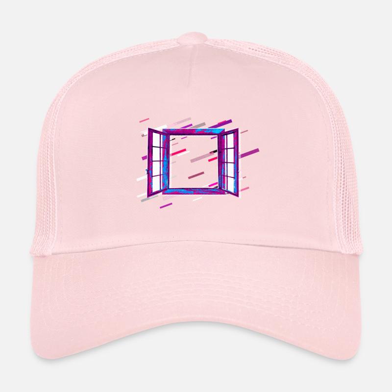 Window open 80s Retro Violet Trucker Cap