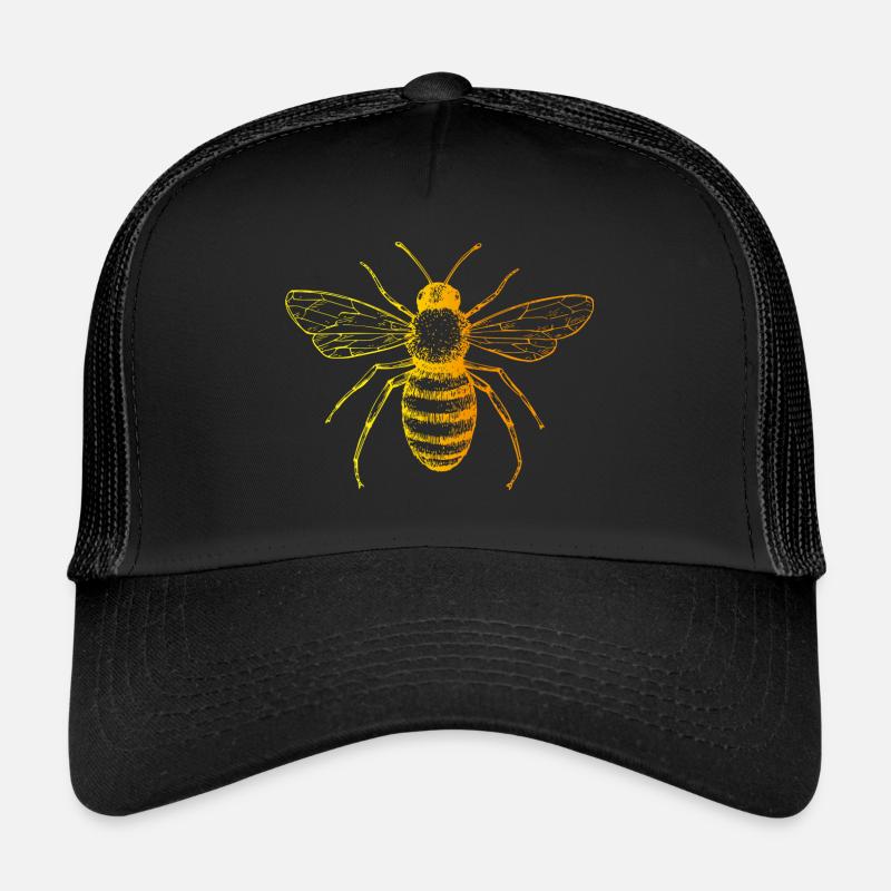 Biene - Trucker Cap - Schwarz/Schwarz