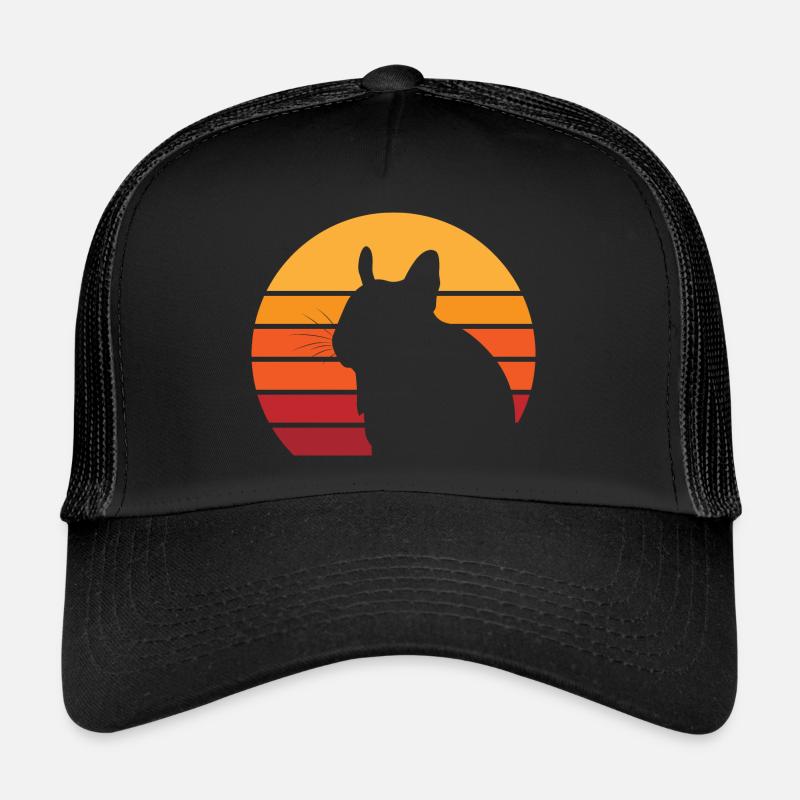 DEGUS | Vintage Sonne | Retro Geschenk - Trucker Cap - Schwarz/Schwarz