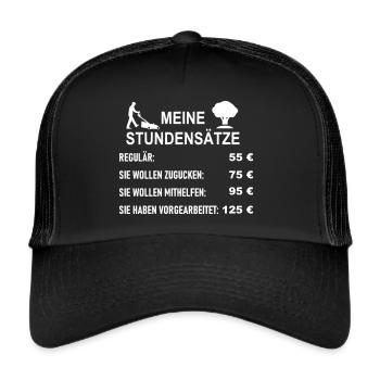 Stundensätze Garten und Landschaftsbauer - Trucker Cap - Schwarz/Schwarz - Vorne