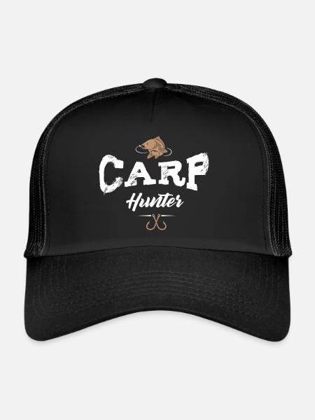 Carp Hunter carpes pêche pêche - Casquette trucker  - noir/noir - Devant