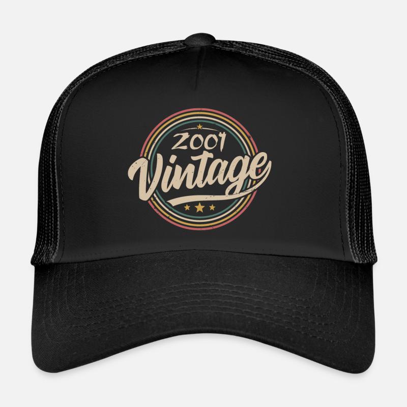 2001 Vintage 2001 Birthday Gift - Retro Style 2001 Trucker Cap