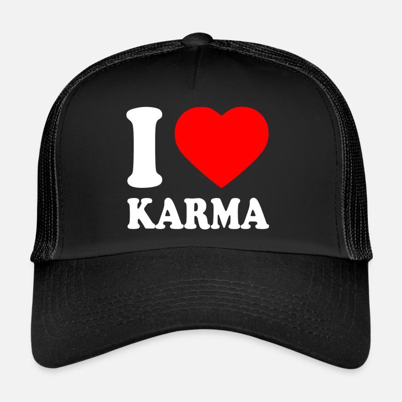 I love karma - Trucker Cap - Schwarz/Schwarz