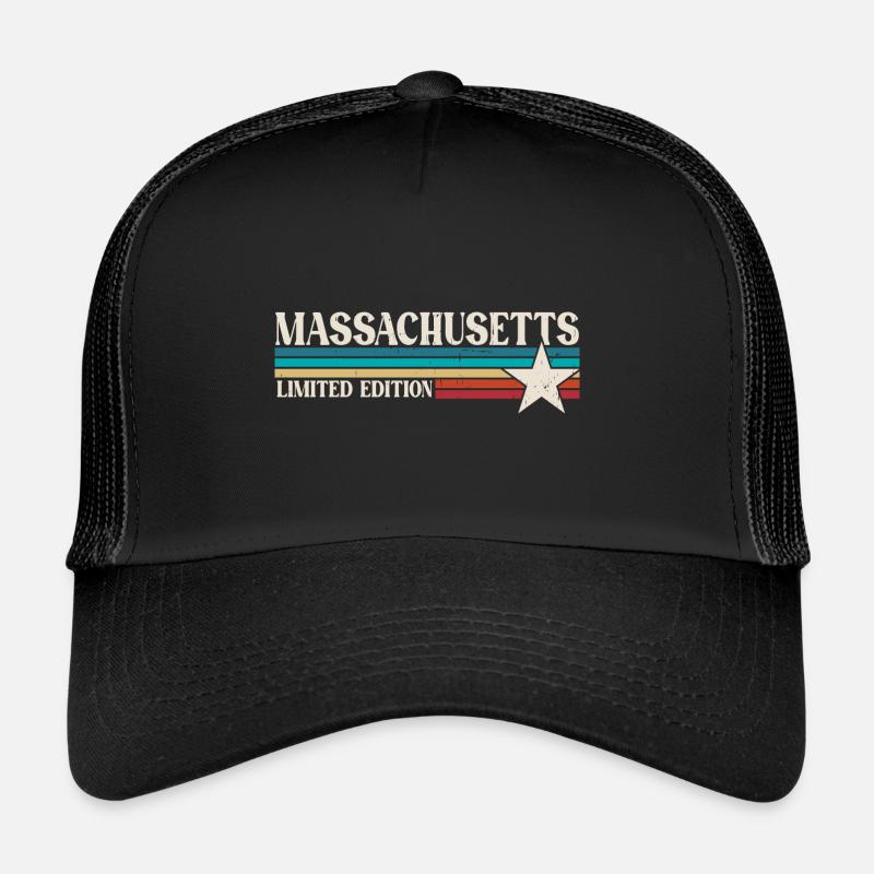 Massachusetts - Trucker Cap - Schwarz/Schwarz