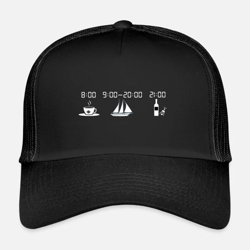 Tagesplan segeln - Trucker Cap - Schwarz/Schwarz