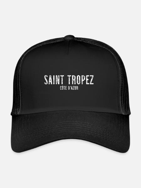 Saint Tropez Côte d’Azur - Casquette trucker  - noir/noir - Devant