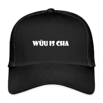 wüu is cha - Trucker Cap - Schwarz/Schwarz - Vorne