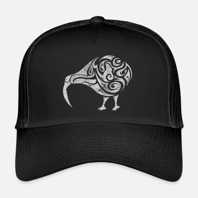 Kiwi abstrait - Casquette trucker  - noir/noir