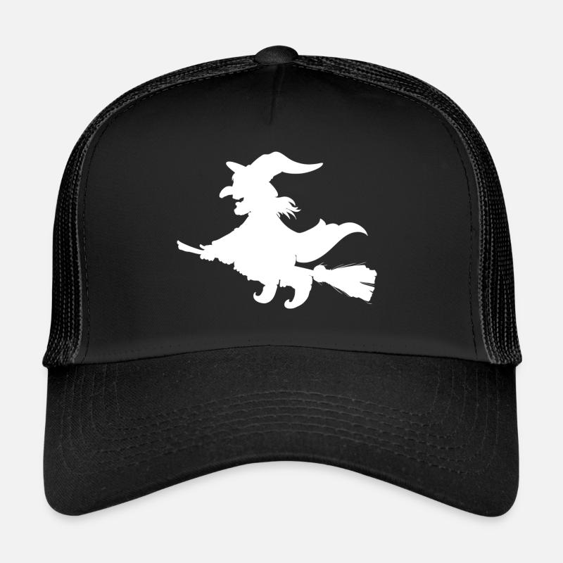 Witch on broom Trucker Cap