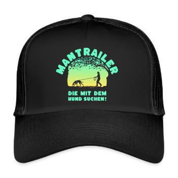 Mantrailer - die mit dem Hund suchen Jagdhund F - Trucker Cap - Schwarz/Schwarz - Vorne