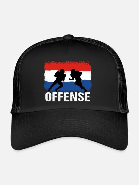 Football américain Pays-Bas Offensive - Casquette trucker  - noir/noir - Devant