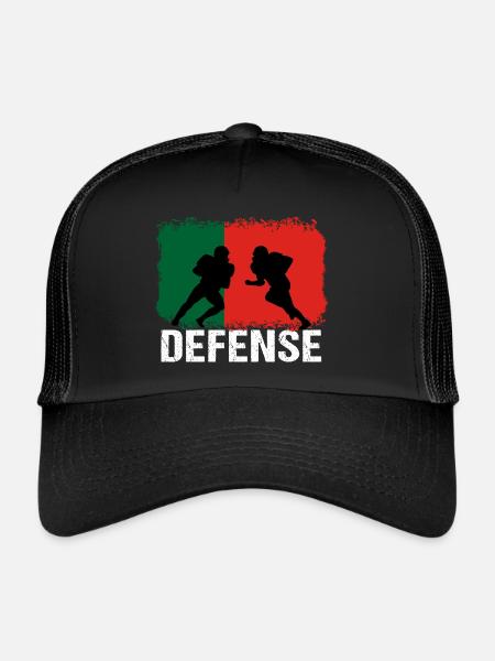 Football américain Portugal Défense - Casquette trucker  - noir/noir - Devant