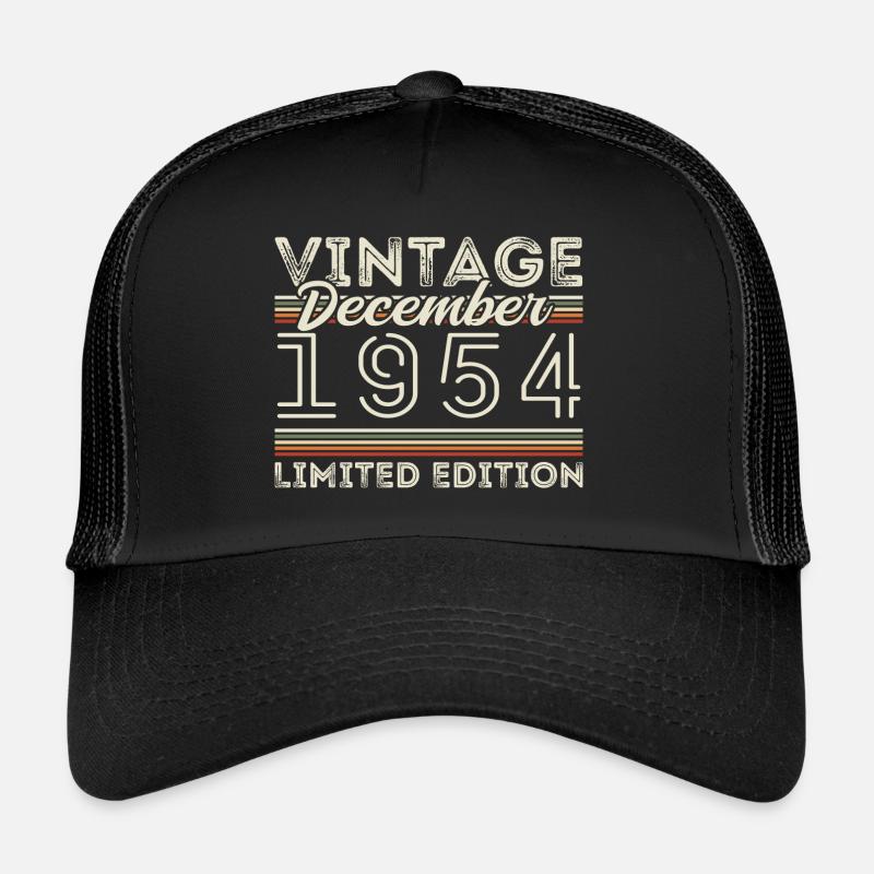 Vintage December 1954 - 71st Anniversary December Trucker Cap