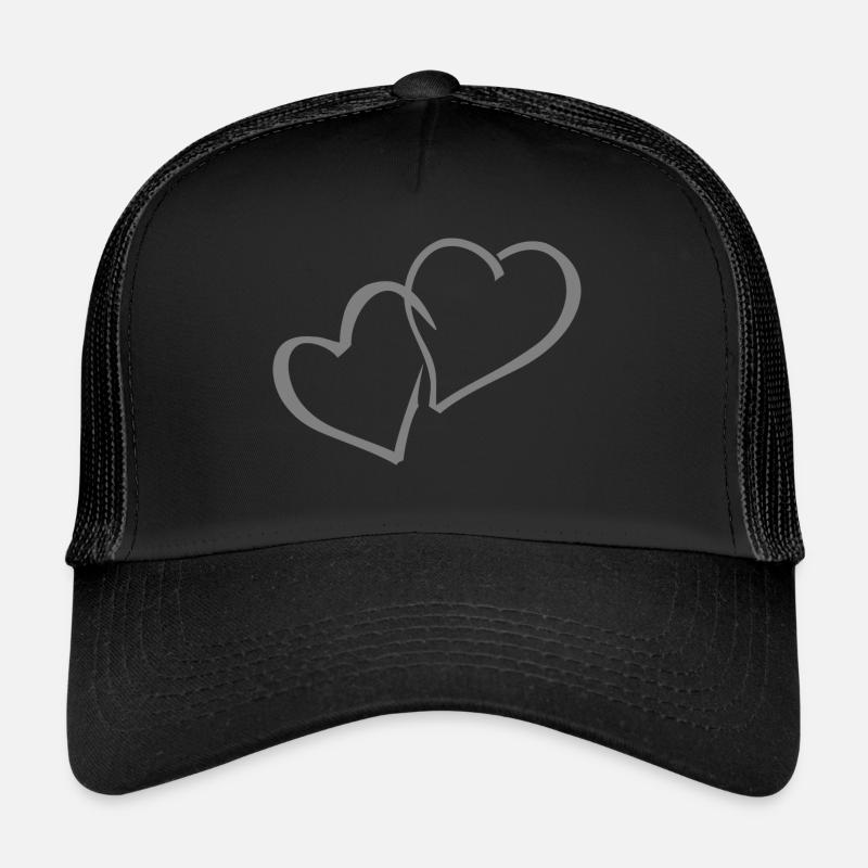 Doppelherz - Trucker Cap - Schwarz/Schwarz