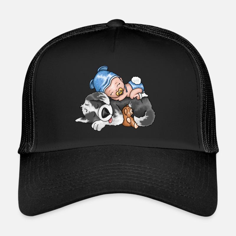 Chien avec bébé mignon et mignon Casquette trucker 