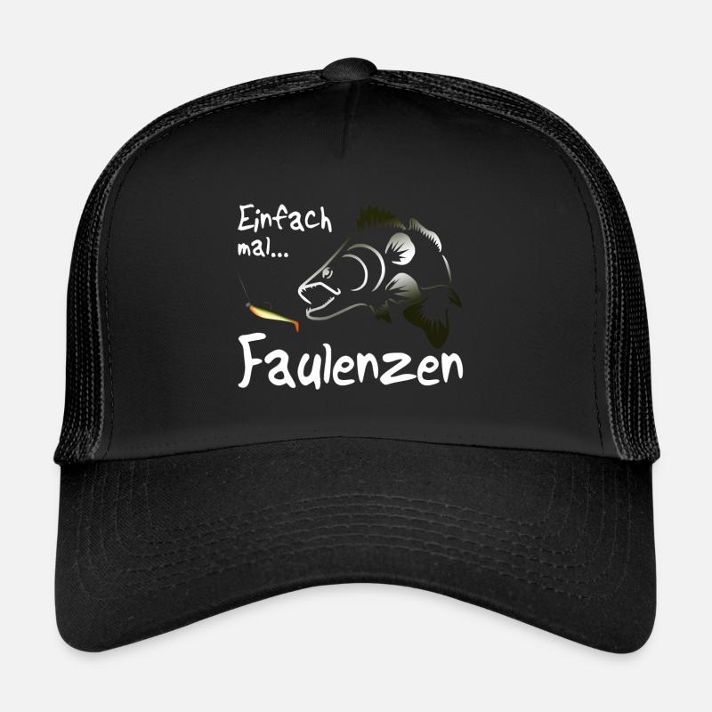Zander Angeln - Trucker Cap - Schwarz/Schwarz