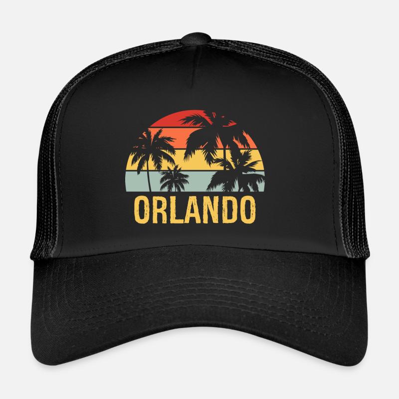 Orlando Floride - Casquette trucker  - noir/noir