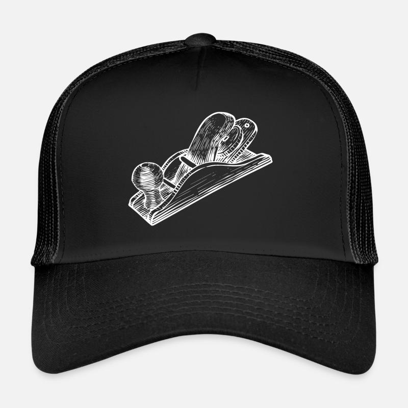 Hobel Holzwerkzeug Schreiner - Trucker Cap - Schwarz/Schwarz