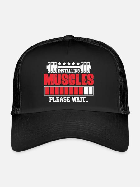 Installing Muscles please wait. Bodybuilding gym - Trucker Cap - black/black - Front