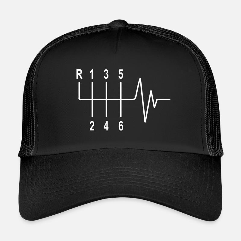 EKG, Auto, Tuning, Herz, Puls (weiß) Trucker Cap