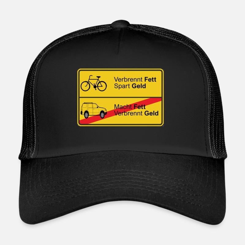 Fahrrad gegen Auto - Trucker Cap - Schwarz/Schwarz
