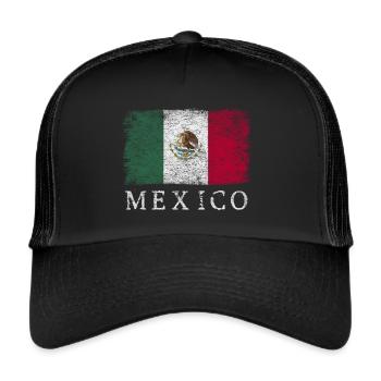 Mexico Mexican Flag Mexico Flag - Trucker Cap - black/black - Front