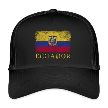 Drapeau équatorien Drapeau équatorien Drapeau équatorien - Casquette trucker  - noir/noir - Devant
