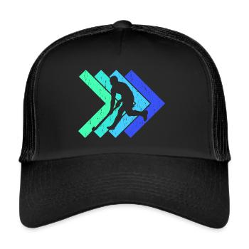 Retro Field Hockey Indoor Hockey Players - Trucker Cap - black/black - Front