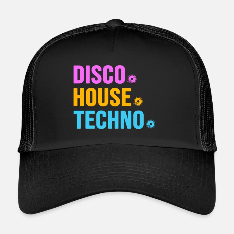 Disco House Techno ballern hard Bass Rave Casquette trucker 