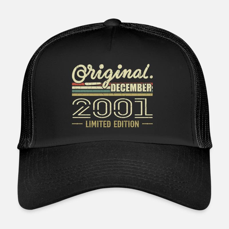 Décembre 2001 anniversaire Décembre 2001 Décembre Casquette trucker 