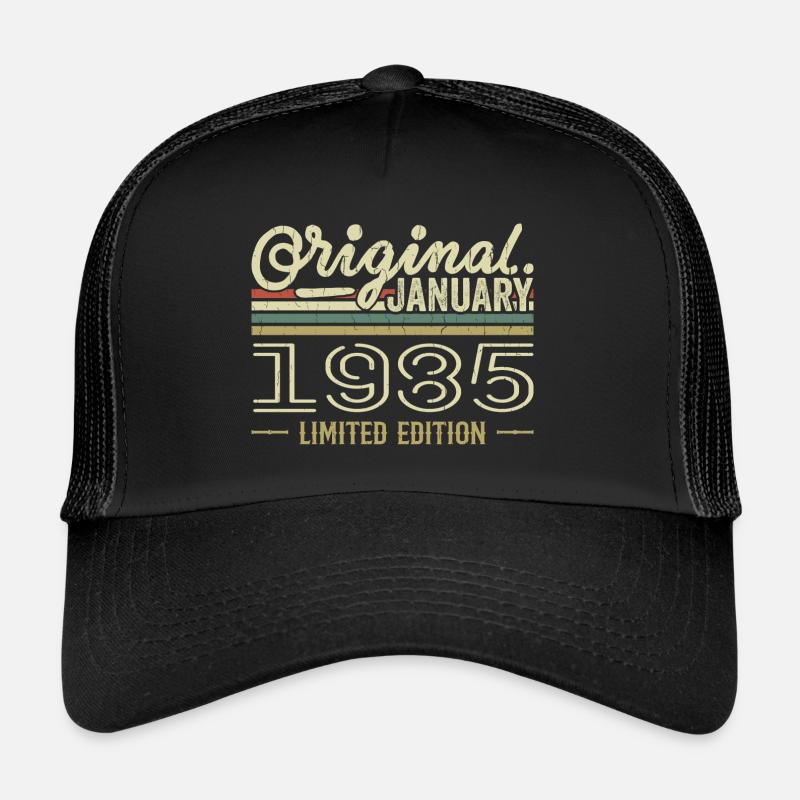 Januar 1985 Geburtstag Januar 1985 Geschenk 1985 - Trucker Cap - Schwarz/Schwarz