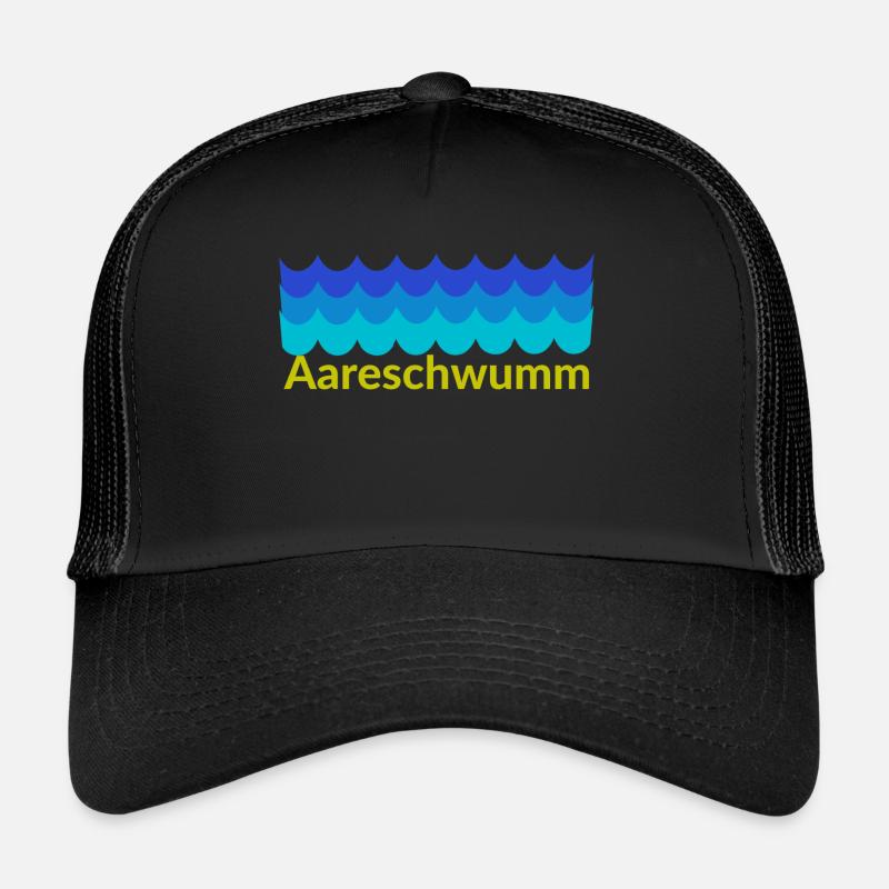 Aareschwumm dans l'Aar - Casquette trucker  - noir/noir