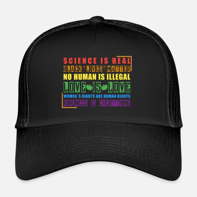 Science Is Real Black Lives Matter CSD Rainbow Trucker Cap