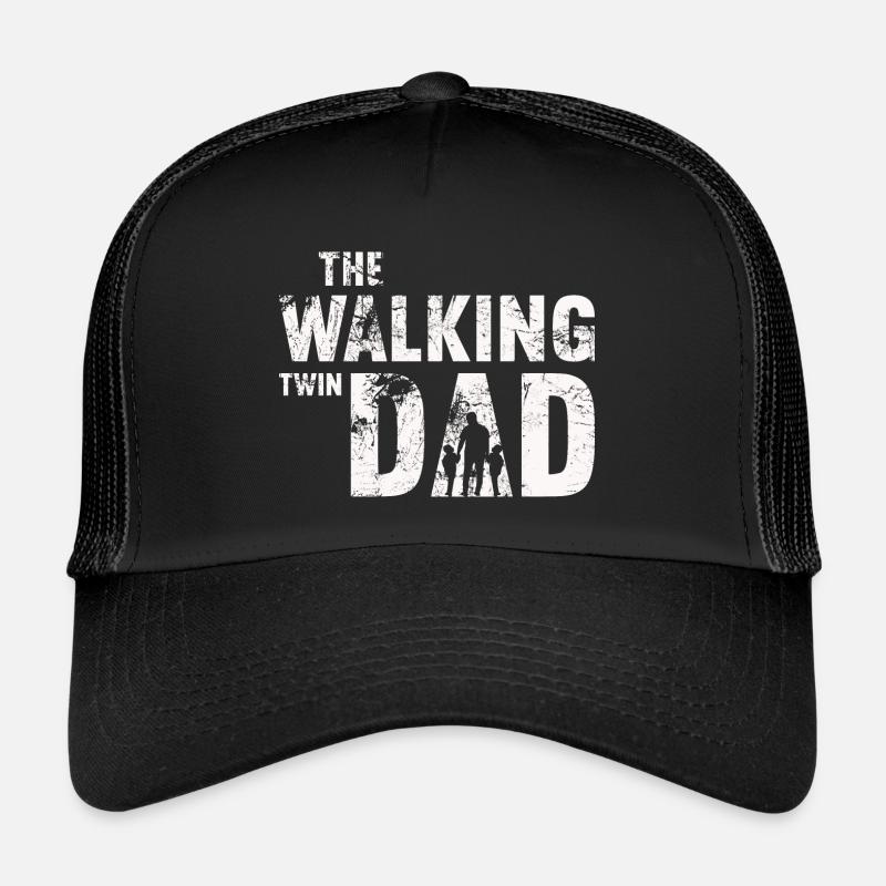 Father of Twins - The Walking Twin Dad Motif Trucker Cap