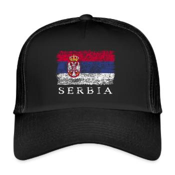 Serbia Serbian flag Serbian flag - Trucker Cap - black/black - Front