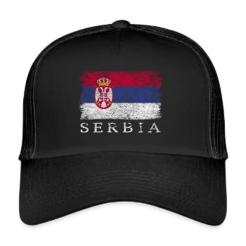 Serbia Serbian flag Serbian flag - Trucker Cap - black/black - Front
