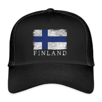 Finland Finnish flag Finland flag - Trucker Cap - black/black - Front