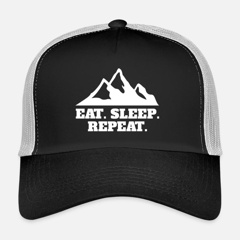 Eat Sleep Berge Repeat Saying Trucker Cap