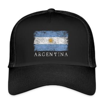 Argentine Drapeau argentin Drapeau argentin - Casquette trucker  - noir/noir - Devant