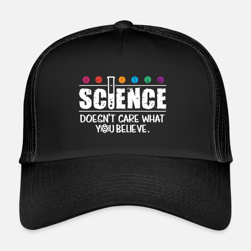 la science ne se soucie pas de ce que vous croyez - Casquette trucker  - noir/noir