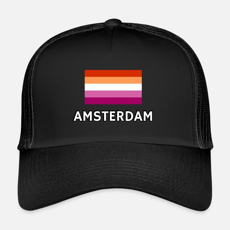 Drapeau de la fierté lesbienne d’Amsterdam Casquette trucker 
