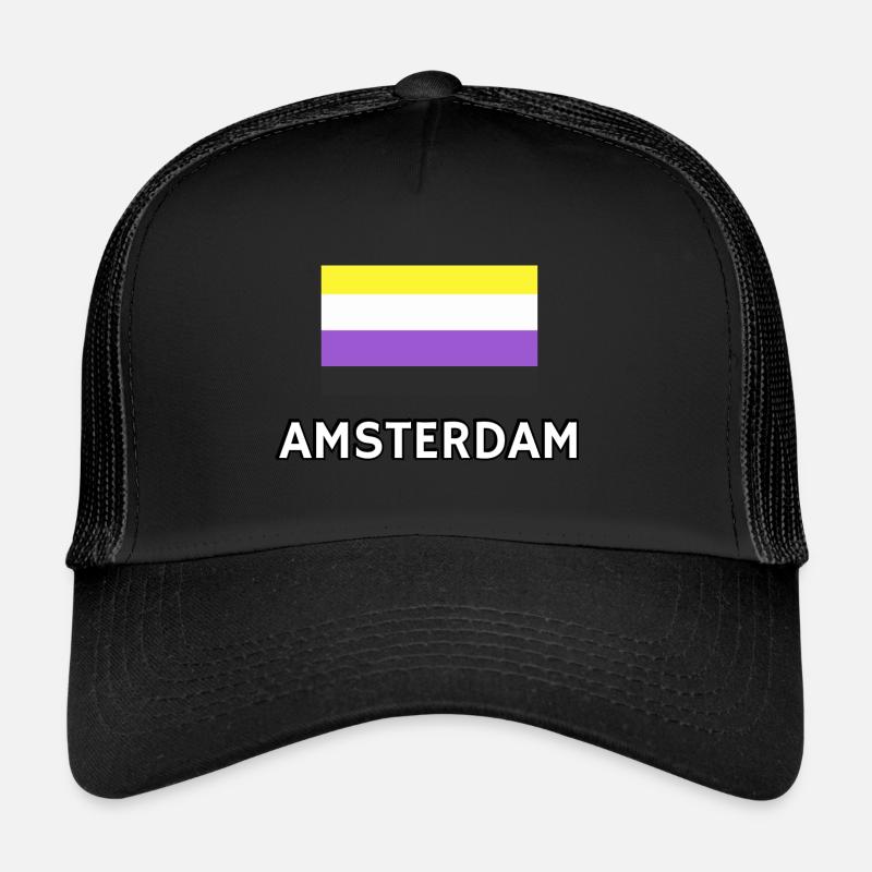 Nicht-binäre Pride Flagge Amsterdam Trucker Cap