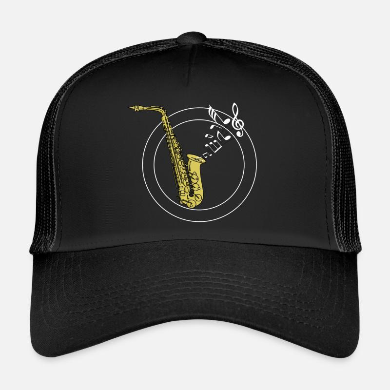 saxophone - Casquette trucker  - noir/noir