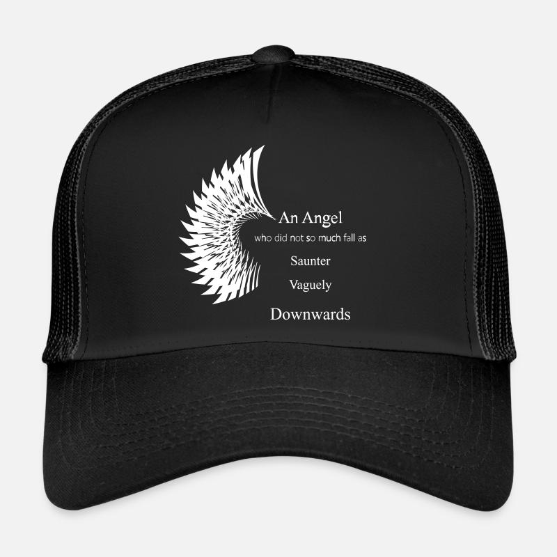 angel quote - Trucker Cap - Schwarz/Schwarz