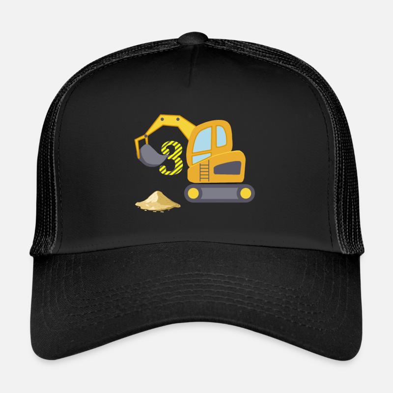 Third birthday excavator Trucker Cap