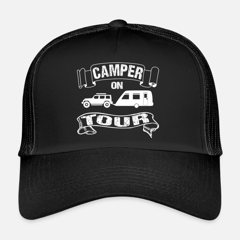 Camping - Trucker Cap - Schwarz/Schwarz