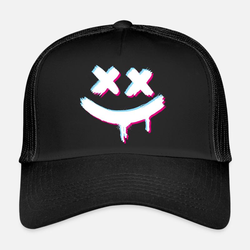 Smiley Smile Glitch Mal Casquette trucker 