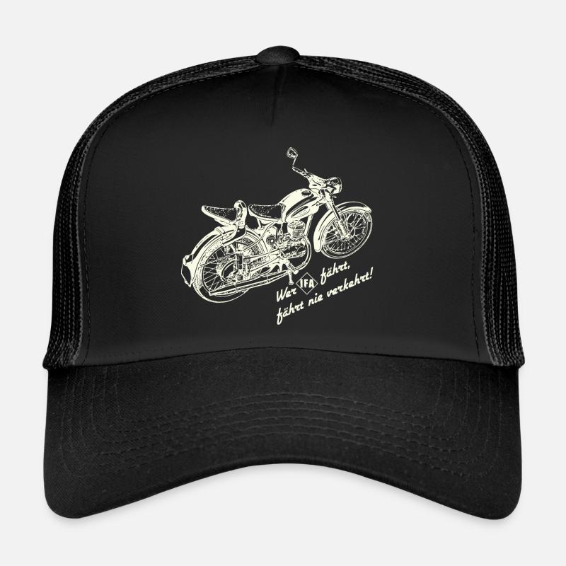 DDR Oldtimer Motorrad RT125 - Trucker Cap - Schwarz/Schwarz