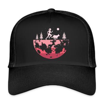 Canicross Läuferin Hundesport Canicross Lauf - Trucker Cap - Schwarz/Schwarz - Vorne