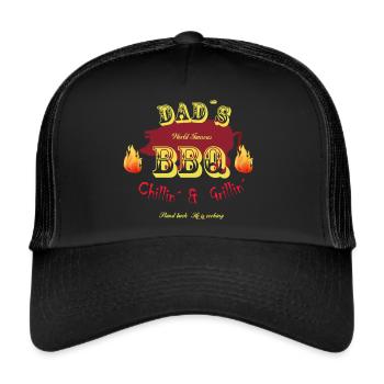 Dad´s Famous BBQ Chillin´& Grillin´ - Trucker Cap - Schwarz/Schwarz - Vorne